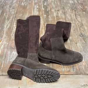 Blondo Brown and Tan Suede Knee-High Boots